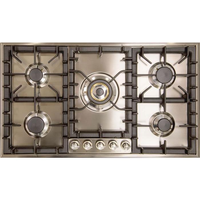 ILVE 36 Inch Stainless Steel Natural Gas/Propane Cooktop UHP95CI/UHP95CILP