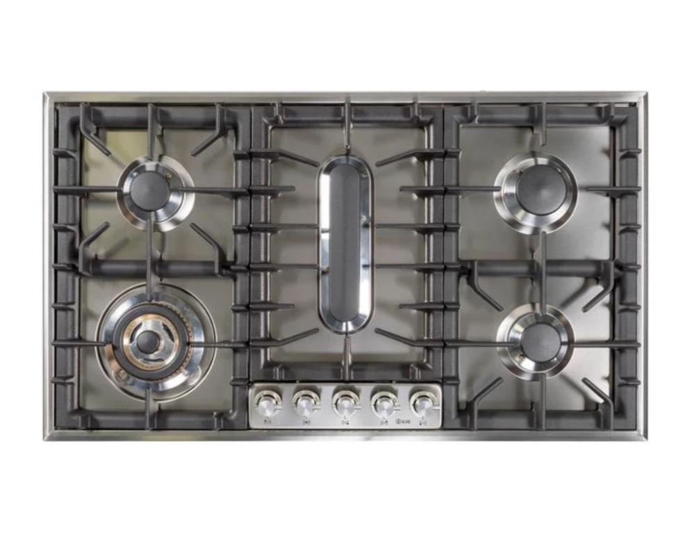 ILVE 36 Inch Stainless Steel Natural Gas/Propane Cooktop UHP95FCI/UHP95FCILP