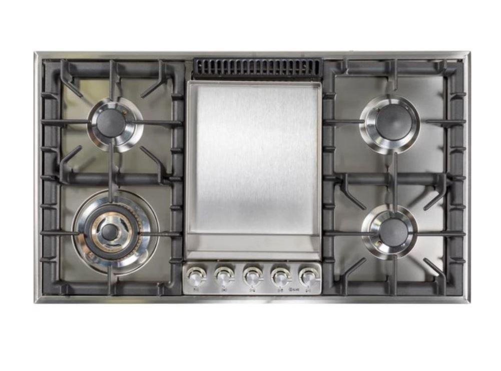 ILVE 36 Inch Stainless Steel Natural Gas/Propane Cooktop UHP95FCI/UHP95FCILP