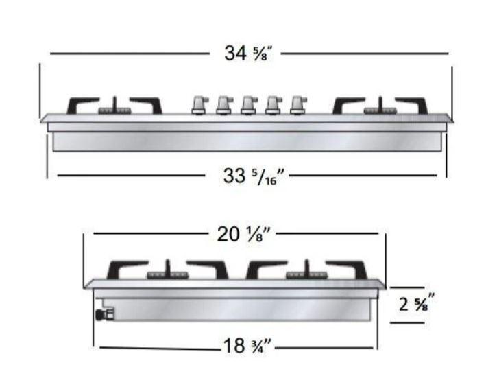 ILVE 36 Inch Stainless Steel Natural Gas/Propane Cooktop - UHP95FCI