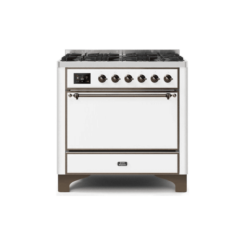 ILVE 36 Inch Majestic II Series Dual Fuel Range Gas/Propane with 6 Sealed Burners - UM096DQNS3