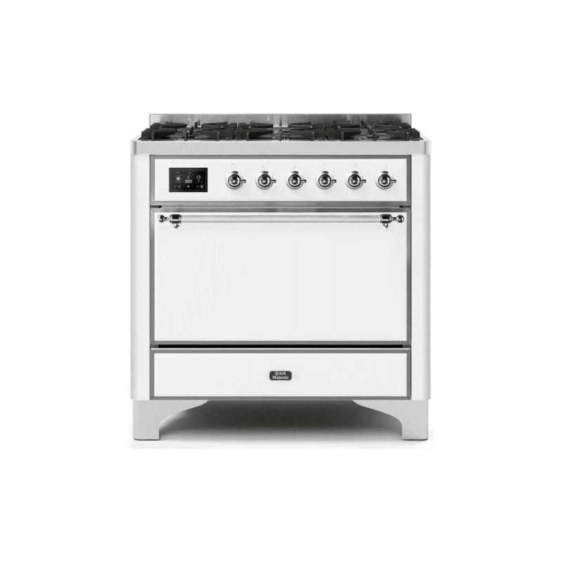 ILVE 36 Inch Majestic II Series Dual Fuel Range Gas/Propane with 6 Sealed Burners - UM096DQNS3