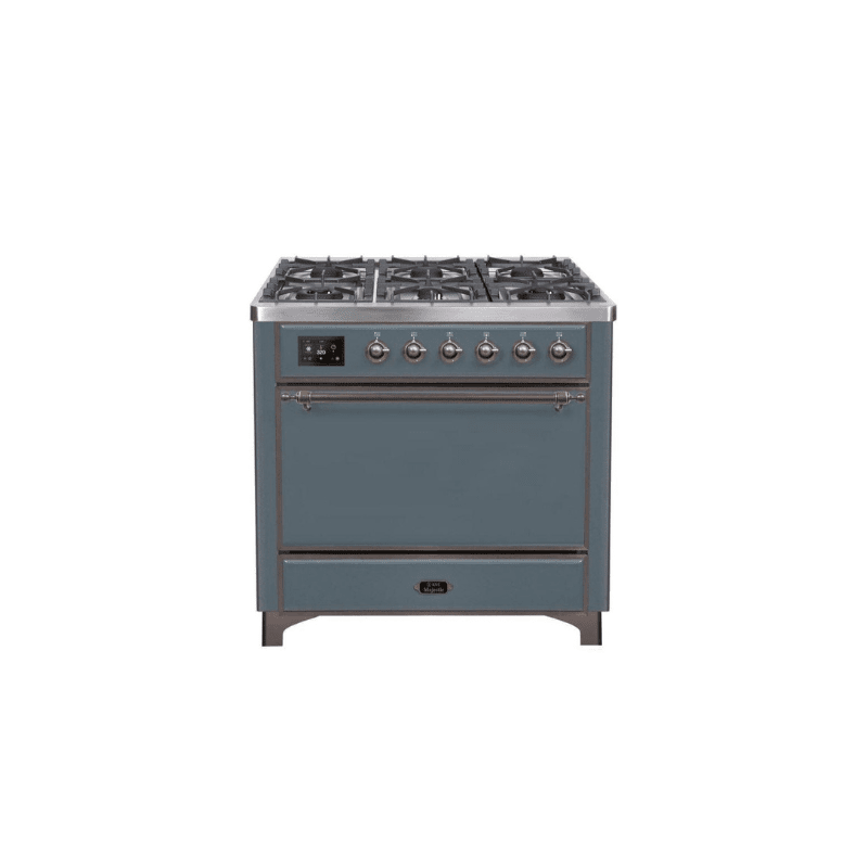 ILVE 36 Inch Majestic II Series Dual Fuel Range Gas/Propane with 6 Sealed Burners - UM096DQNS3