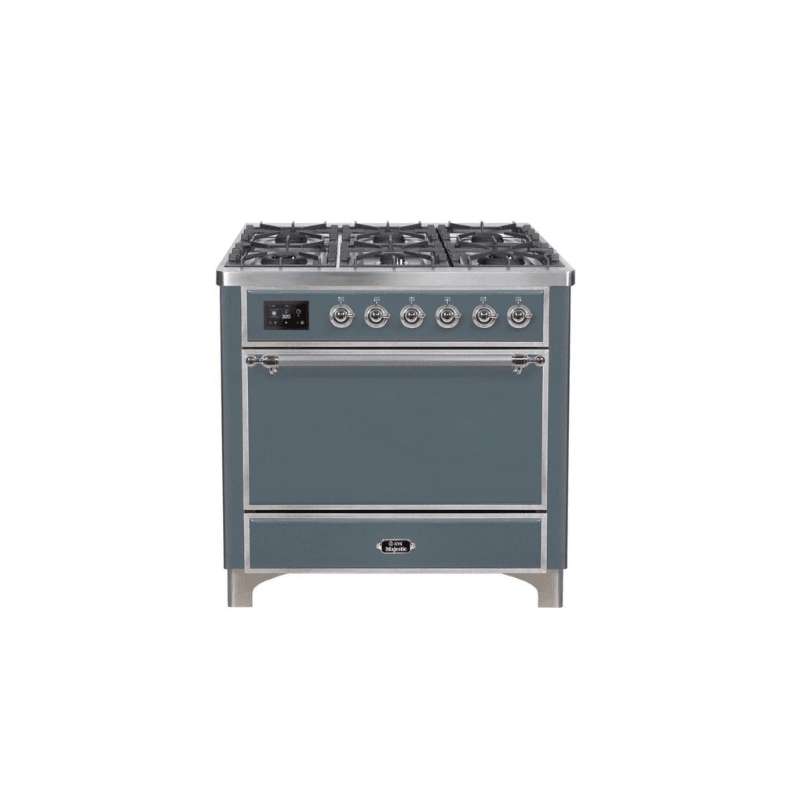 ILVE 36 Inch Majestic II Series Dual Fuel Range Gas/Propane with 6 Sealed Burners - UM096DQNS3