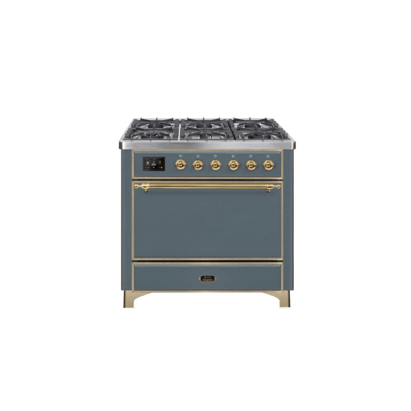 ILVE 36 Inch Majestic II Series Dual Fuel Range Gas/Propane with 6 Sealed Burners - UM096DQNS3