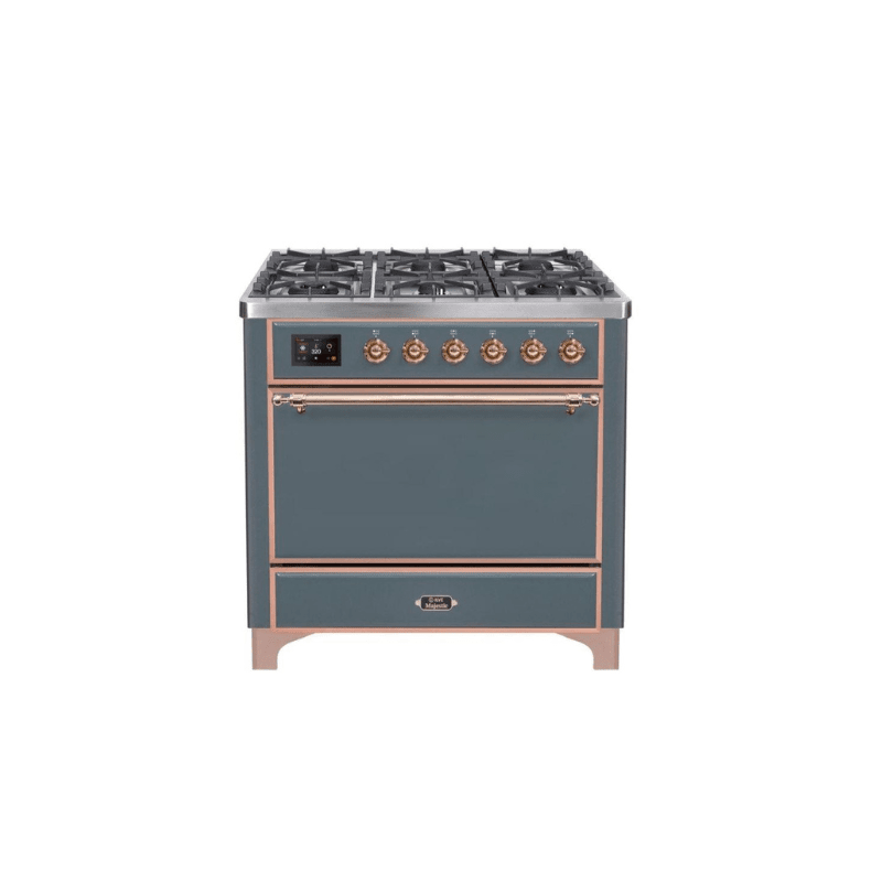 ILVE 36 Inch Majestic II Series Dual Fuel Range Gas/Propane with 6 Sealed Burners - UM096DQNS3