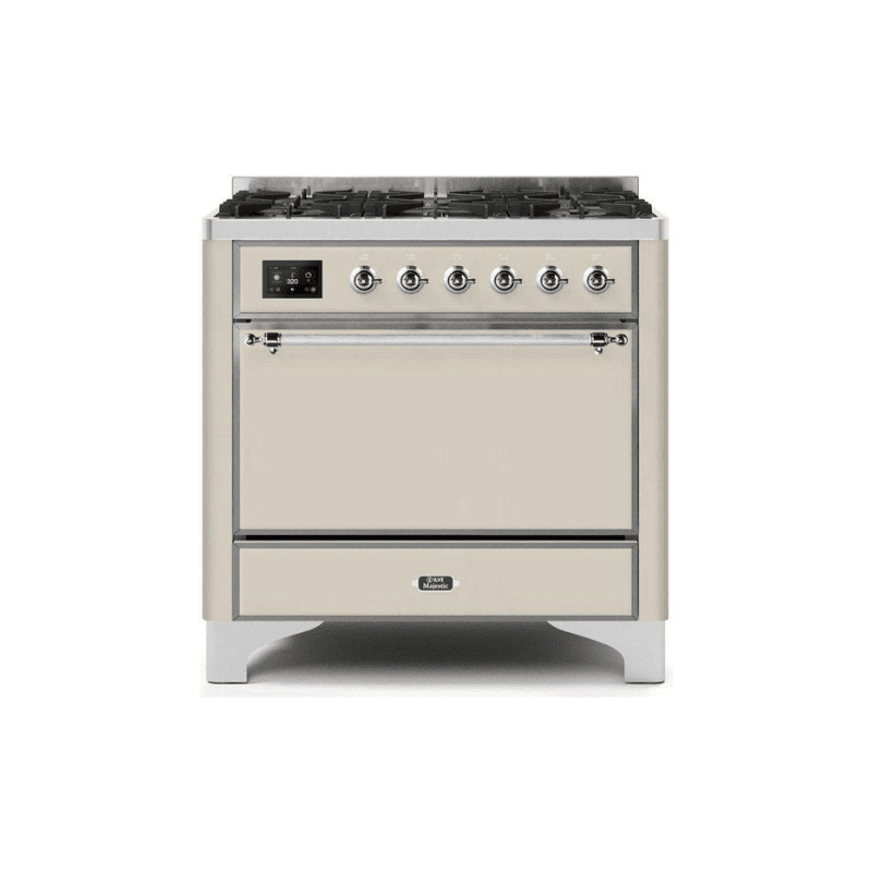 ILVE 36 Inch Majestic II Series Dual Fuel Range Gas/Propane with 6 Sealed Burners - UM096DQNS3