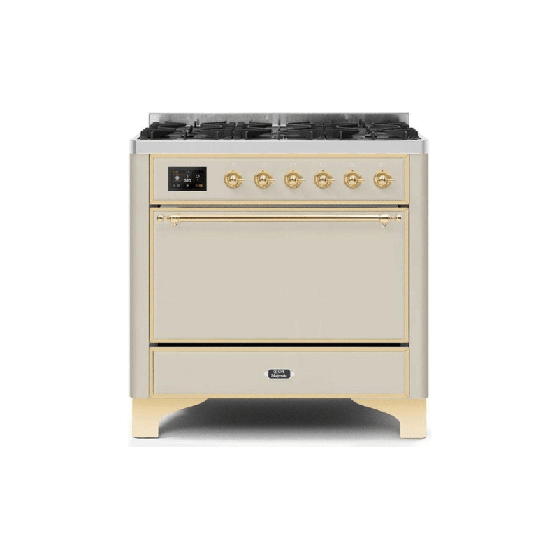 ILVE 36 Inch Majestic II Series Dual Fuel Range Gas/Propane with 6 Sealed Burners - UM096DQNS3