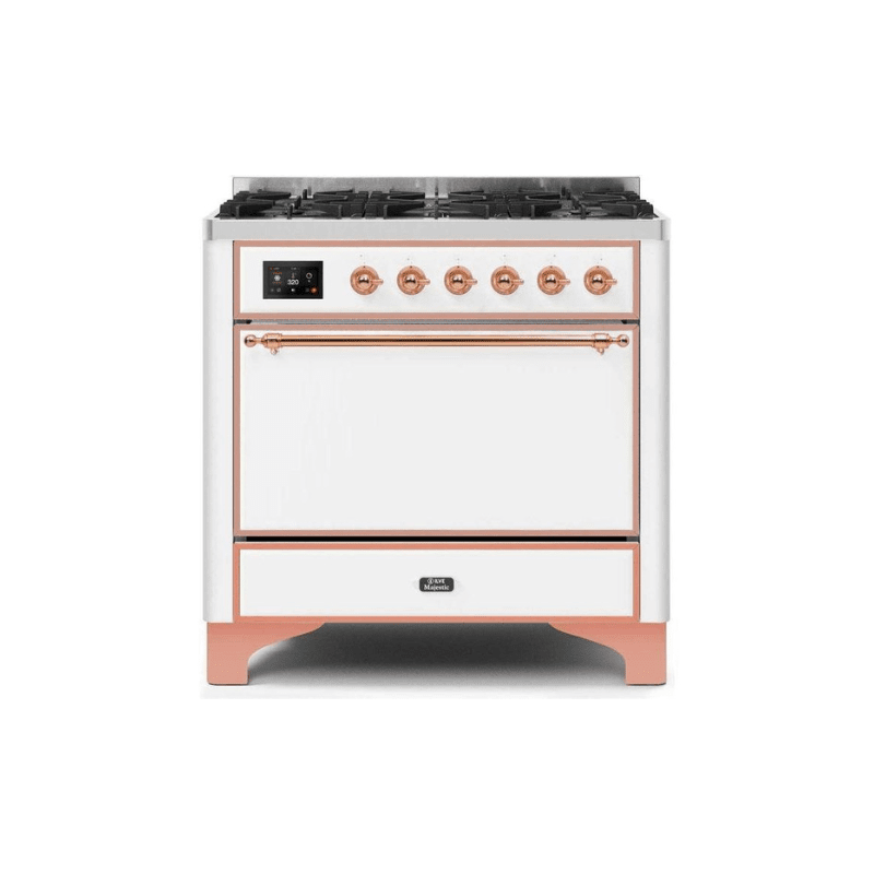 ILVE 36 Inch Majestic II Series Dual Fuel Range Gas/Propane with 6 Sealed Burners - UM096DQNS3