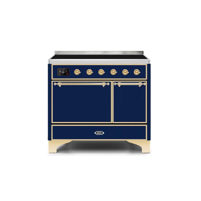 ILVE 40 Inch Majestic II Series Induction Range with 6 Elements Dual Ovens TFT Control Display Solid Oven Door - UMDI10QNS3