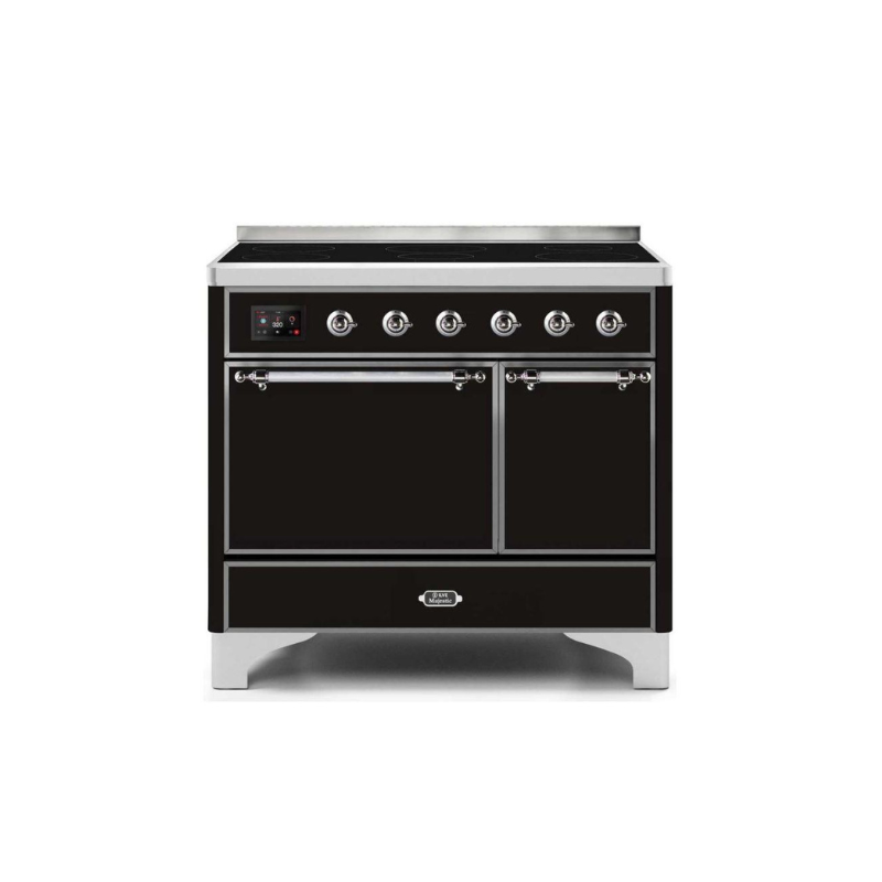 ILVE 40 Inch Majestic II Series Induction Range with 6 Elements Dual Ovens TFT Control Display Solid Oven Door - UMDI10QNS3
