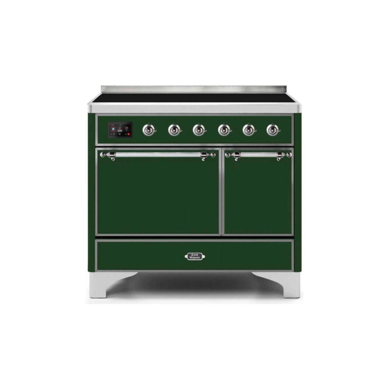 ILVE 40 Inch Majestic II Series Induction Range with 6 Elements Dual Ovens TFT Control Display Solid Oven Door - UMDI10QNS3