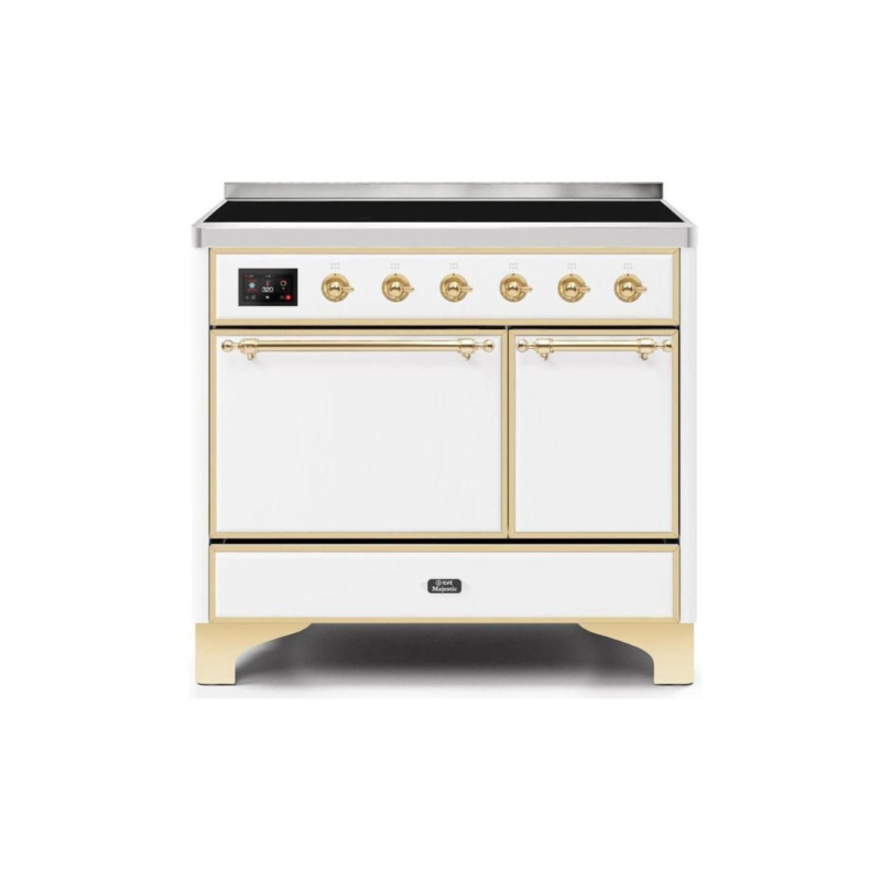 ILVE 40 Inch Majestic II Series Induction Range with 6 Elements Dual Ovens TFT Control Display Solid Oven Door - UMDI10QNS3