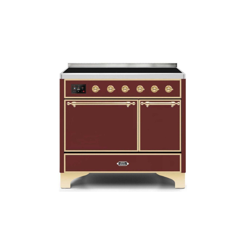 ILVE 40 Inch Majestic II Series Induction Range with 6 Elements Dual Ovens TFT Control Display Solid Oven Door - UMDI10QNS3