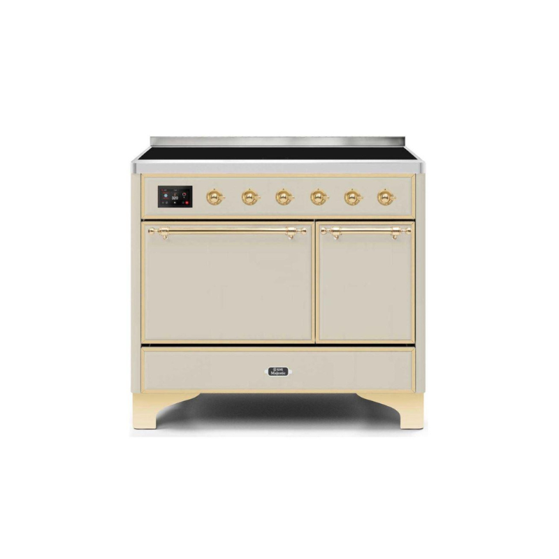 ILVE 40 Inch Majestic II Series Induction Range with 6 Elements Dual Ovens TFT Control Display Solid Oven Door - UMDI10QNS3