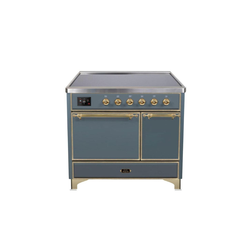 ILVE 40 Inch Majestic II Series Induction Range with 6 Elements Dual Ovens TFT Control Display Solid Oven Door - UMDI10QNS3