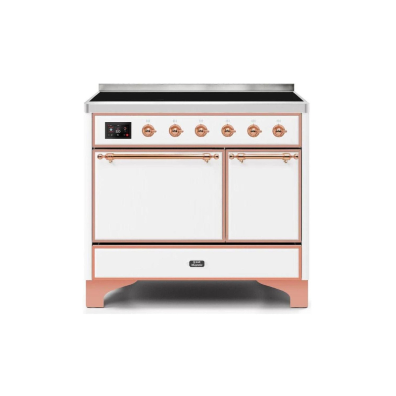 ILVE 40 Inch Majestic II Series Induction Range with 6 Elements Dual Ovens TFT Control Display Solid Oven Door - UMDI10QNS3