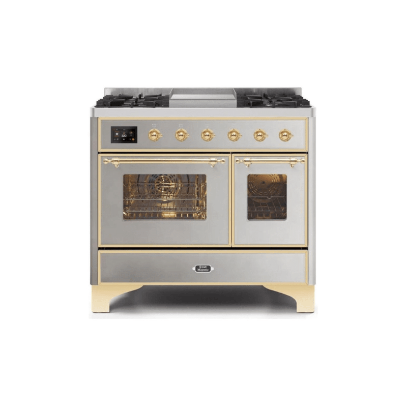 ILVE 40 Inch Majestic II Series Natural Gas/ Propane Gas Burner and Electric Oven with 6 Sealed Burners - UMD10FDNS3