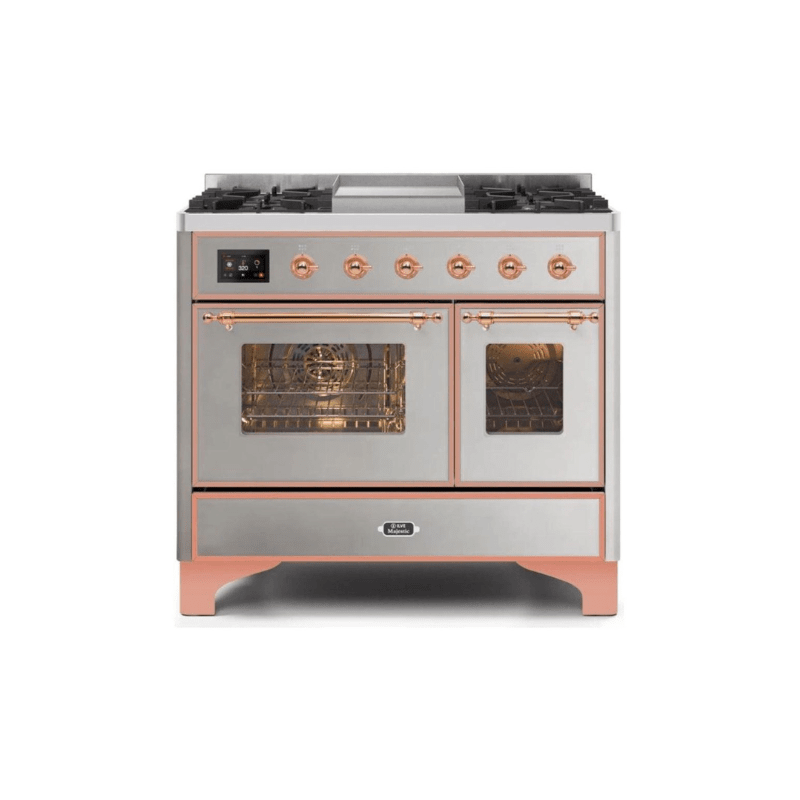 ILVE 40 Inch Majestic II Series Natural Gas/ Propane Gas Burner and Electric Oven with 6 Sealed Burners - UMD10FDNS3