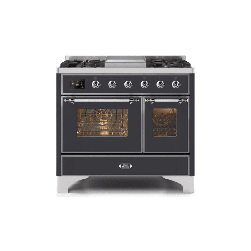 ILVE 40 Inch Majestic II Series Natural Gas/ Propane Gas Burner and Electric Oven with 6 Sealed Burners - UMD10FDNS3