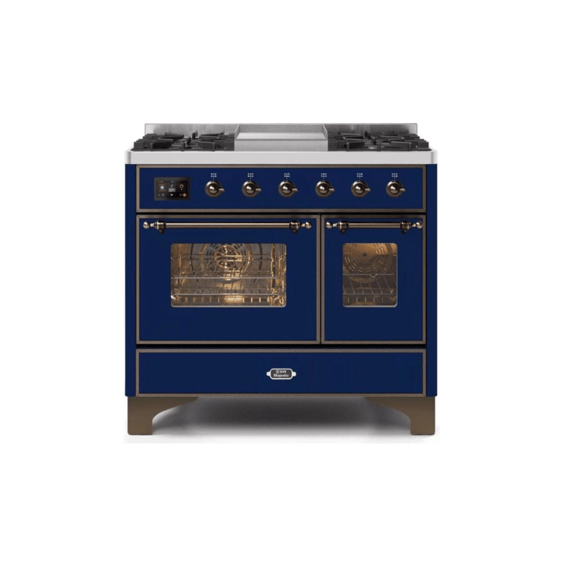 ILVE 40 Inch Majestic II Series Natural Gas/ Propane Gas Burner and Electric Oven with 6 Sealed Burners - UMD10FDNS3