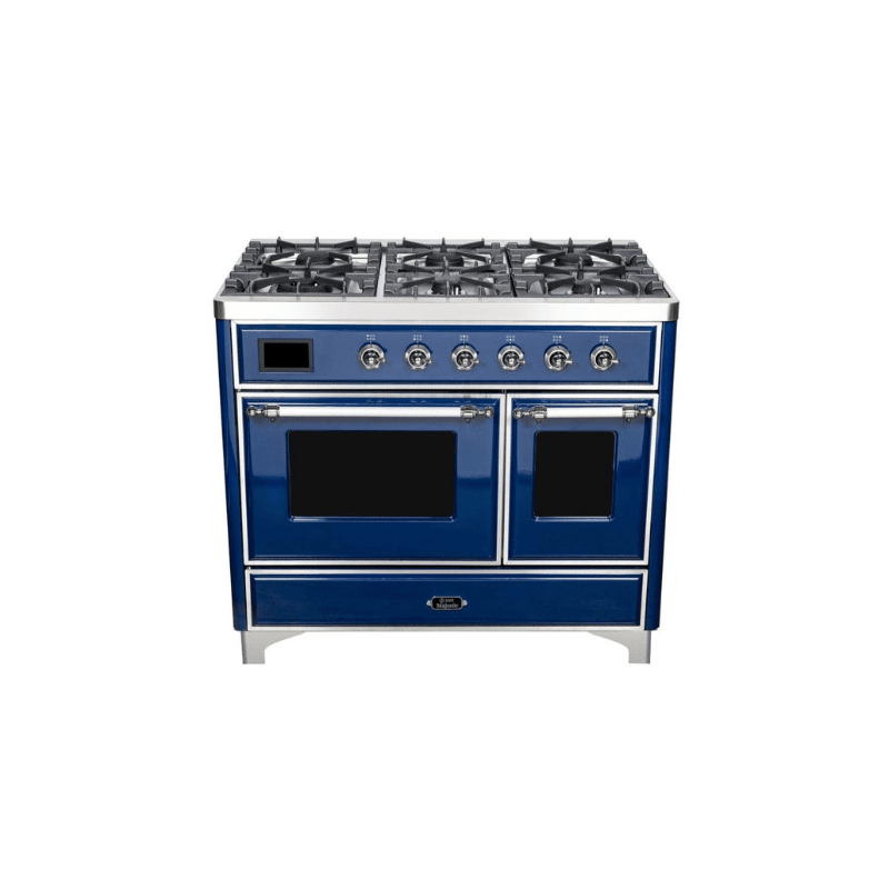 ILVE 40 Inch Majestic II Series Natural Gas/ Propane Gas Burner and Electric Oven with 6 Sealed Burners - UMD10FDNS3