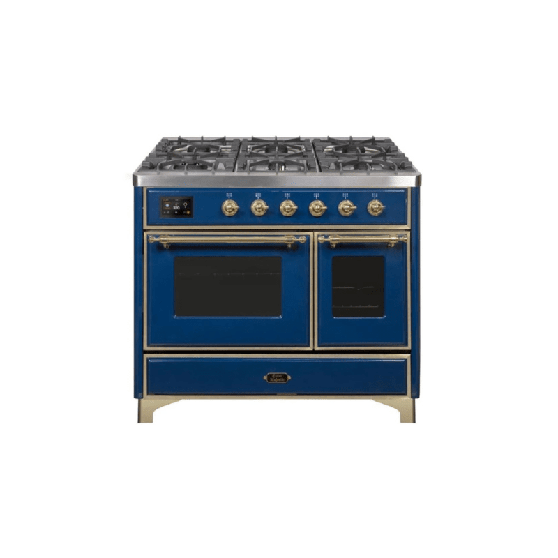 ILVE 40 Inch Majestic II Series Natural Gas/ Propane Gas Burner and Electric Oven with 6 Sealed Burners - UMD10FDNS3