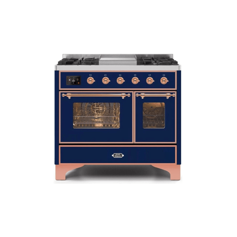 ILVE 40 Inch Majestic II Series Natural Gas/ Propane Gas Burner and Electric Oven with 6 Sealed Burners - UMD10FDNS3