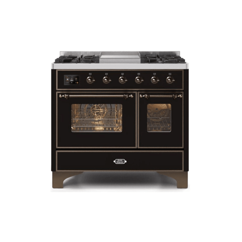 ILVE 40 Inch Majestic II Series Natural Gas/ Propane Gas Burner and Electric Oven with 6 Sealed Burners - UMD10FDNS3