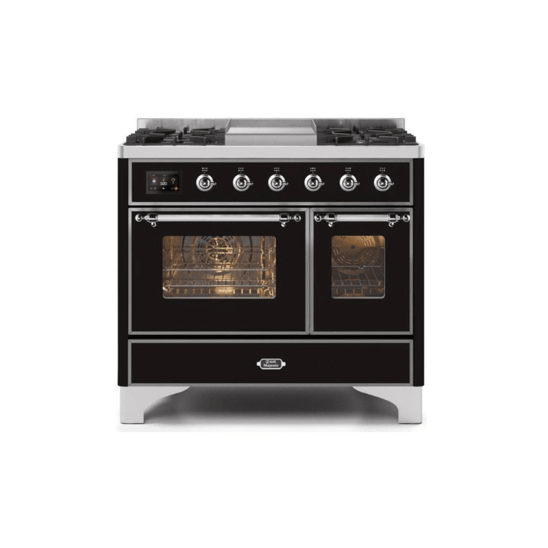 ILVE 40 Inch Majestic II Series Natural Gas/ Propane Gas Burner and Electric Oven with 6 Sealed Burners - UMD10FDNS3