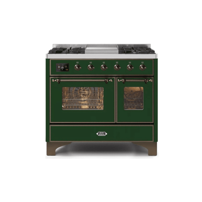 ILVE 40 Inch Majestic II Series Natural Gas/ Propane Gas Burner and Electric Oven with 6 Sealed Burners - UMD10FDNS3
