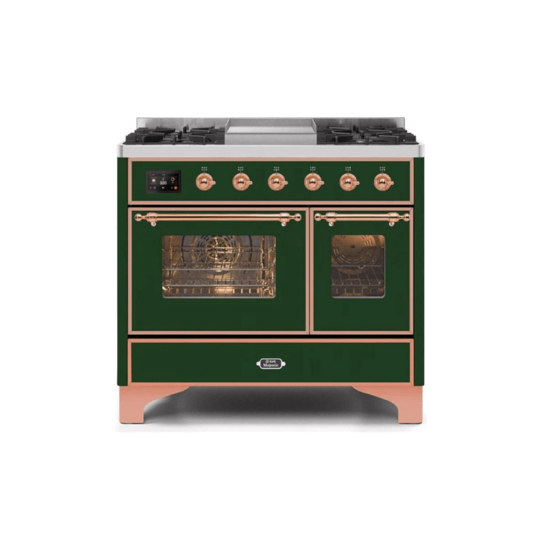 ILVE 40 Inch Majestic II Series Natural Gas/ Propane Gas Burner and Electric Oven with 6 Sealed Burners - UMD10FDNS3