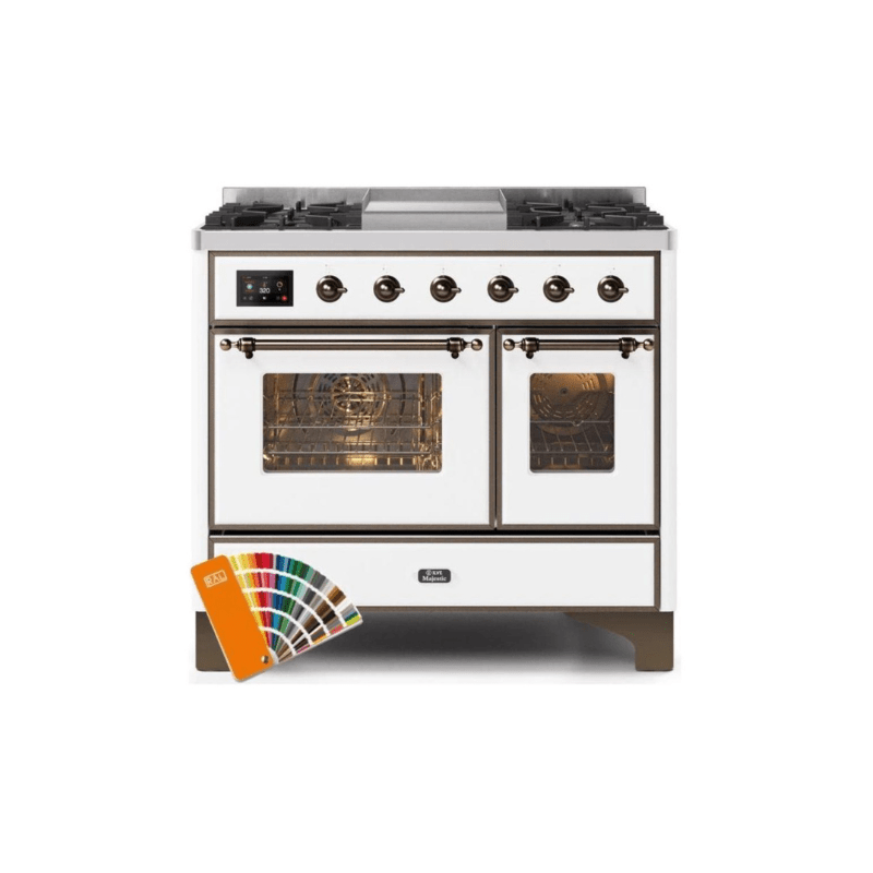ILVE 40 Inch Majestic II Series Natural Gas/ Propane Gas Burner and Electric Oven with 6 Sealed Burners - UMD10FDNS3