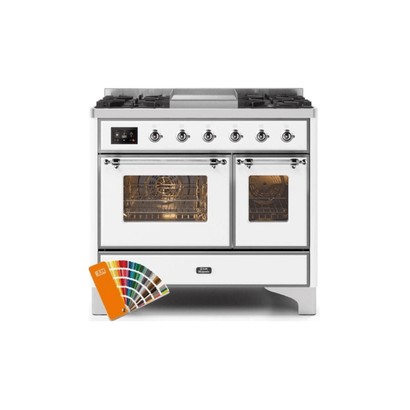 ILVE 40 Inch Majestic II Series Natural Gas/ Propane Gas Burner and Electric Oven with 6 Sealed Burners - UMD10FDNS3