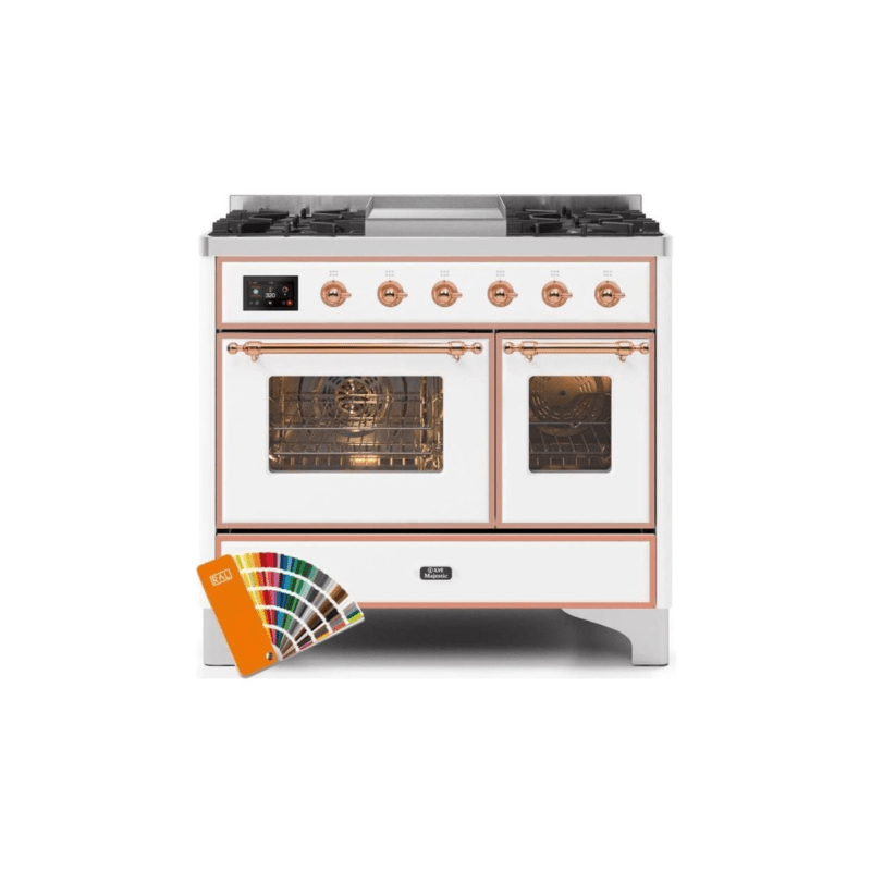 ILVE 40 Inch Majestic II Series Natural Gas/ Propane Gas Burner and Electric Oven with 6 Sealed Burners - UMD10FDNS3