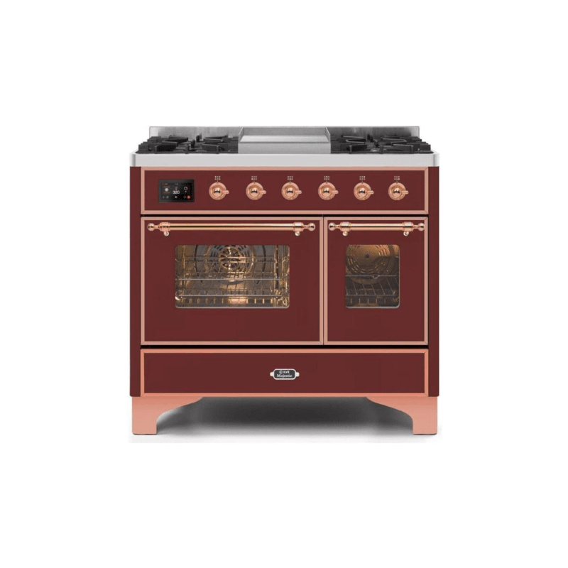 ILVE 40 Inch Majestic II Series Natural Gas/ Propane Gas Burner and Electric Oven with 6 Sealed Burners - UMD10FDNS3