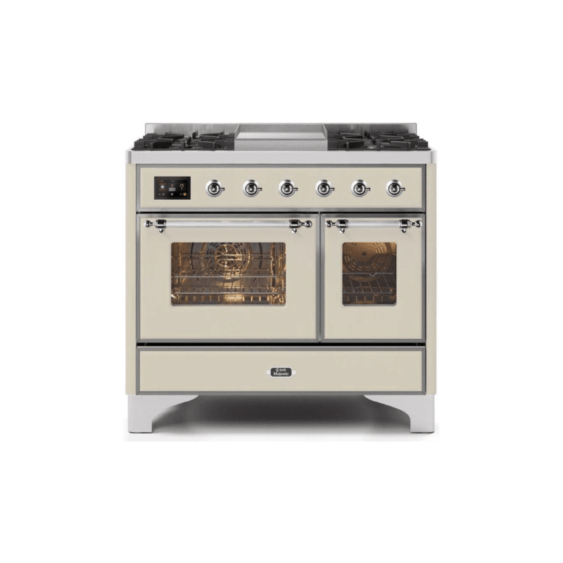 ILVE 40 Inch Majestic II Series Natural Gas/ Propane Gas Burner and Electric Oven with 6 Sealed Burners (UMD10FDNS3)