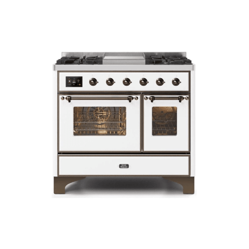 ILVE 40 Inch Majestic II Series Natural Gas/ Propane Gas Burner and Electric Oven with 6 Sealed Burners - UMD10FDNS3