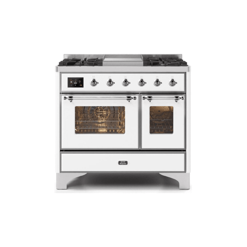 ILVE 40 Inch Majestic II Series Natural Gas/ Propane Gas Burner and Electric Oven with 6 Sealed Burners - UMD10FDNS3