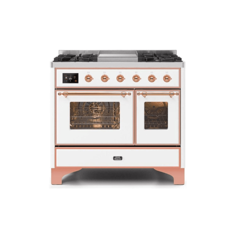 ILVE 40 Inch Majestic II Series Natural Gas/ Propane Gas Burner and Electric Oven with 6 Sealed Burners - UMD10FDNS3