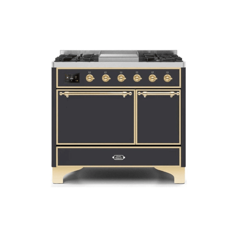 ILVE 40 Inch Majestic II Series Natural/ Propane Gas Burner and Electric Oven Range with 6 Sealed Burners - UMD10FDQNS3
