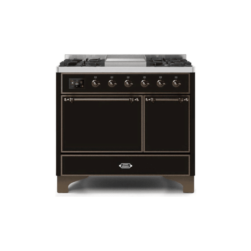 ILVE 40 Inch Majestic II Series Natural/ Propane Gas Burner and Electric Oven Range with 6 Sealed Burners - UMD10FDQNS3