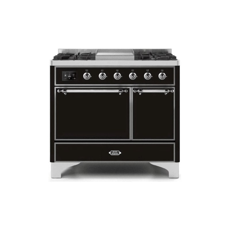 ILVE 40 Inch Majestic II Series Natural/ Propane Gas Burner and Electric Oven Range with 6 Sealed Burners - UMD10FDQNS3