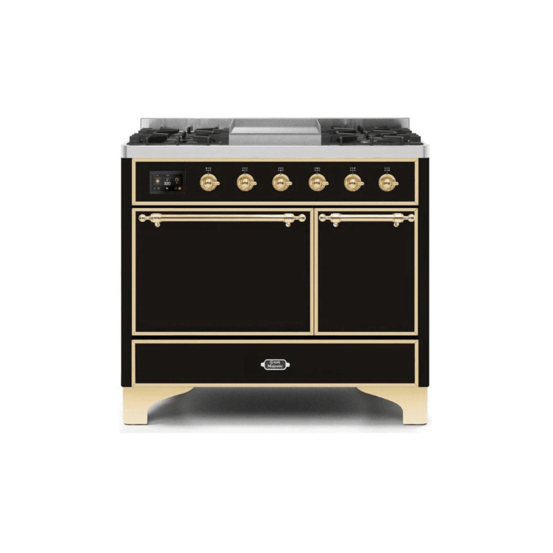 ILVE 40 Inch Majestic II Series Natural/ Propane Gas Burner and Electric Oven Range with 6 Sealed Burners - UMD10FDQNS3