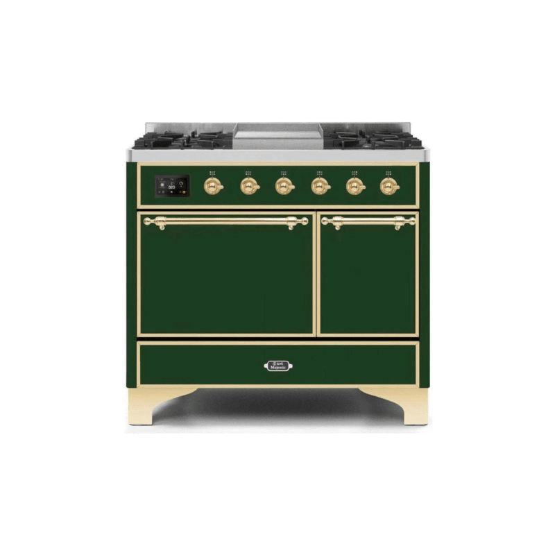ILVE 40 Inch Majestic II Series Natural/ Propane Gas Burner and Electric Oven Range with 6 Sealed Burners - UMD10FDQNS3