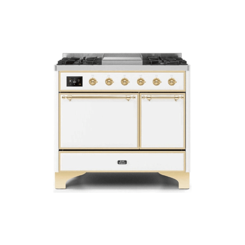 ILVE 40 Inch Majestic II Series Natural/ Propane Gas Burner and Electric Oven Range with 6 Sealed Burners - UMD10FDQNS3