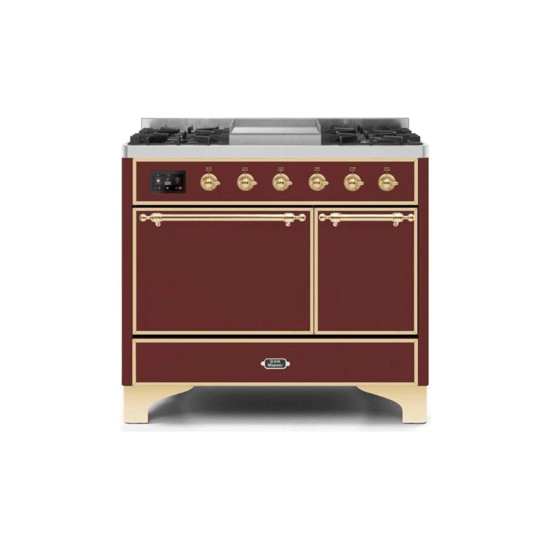 ILVE 40 Inch Majestic II Series Natural/ Propane Gas Burner and Electric Oven Range with 6 Sealed Burners - UMD10FDQNS3