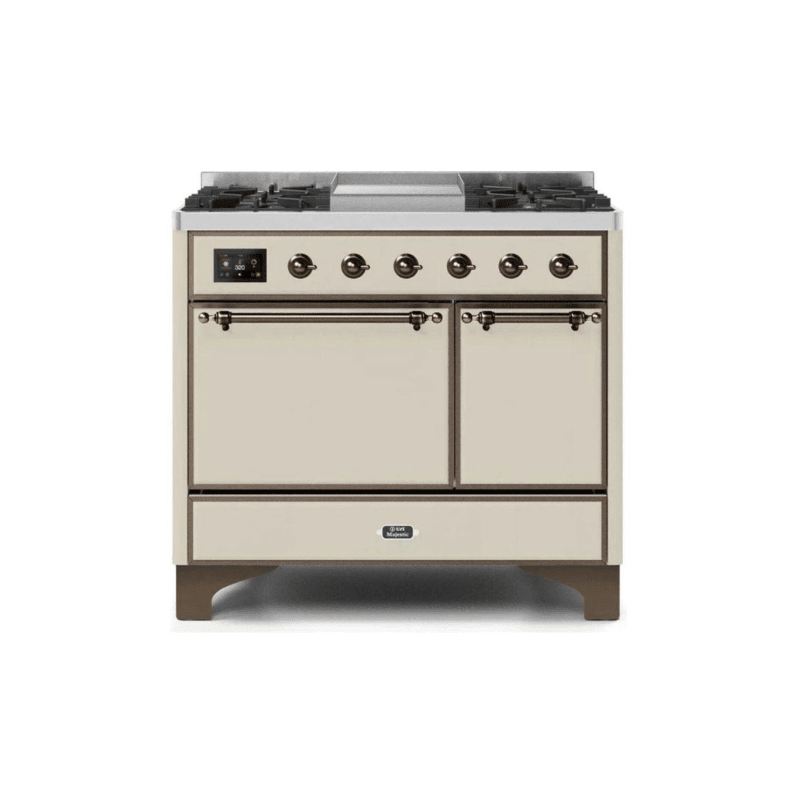 ILVE 40 Inch Majestic II Series Natural/ Propane Gas Burner and Electric Oven Range with 6 Sealed Burners (UMD10FDQNS3)