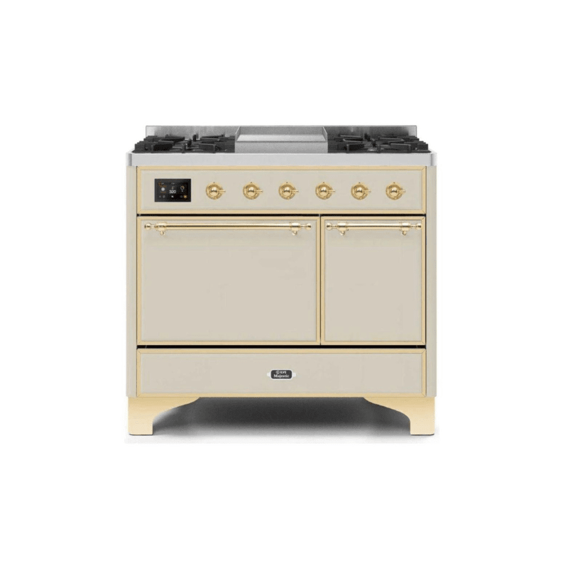 ILVE 40 Inch Majestic II Series Natural/ Propane Gas Burner and Electric Oven Range with 6 Sealed Burners - UMD10FDQNS3