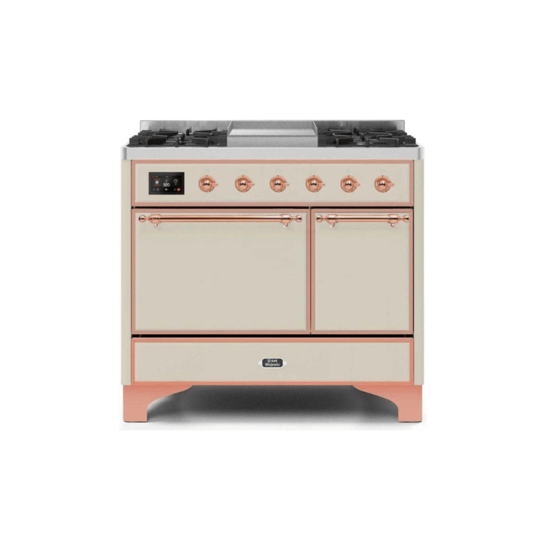 ILVE 40 Inch Majestic II Series Natural/ Propane Gas Burner and Electric Oven Range with 6 Sealed Burners - UMD10FDQNS3